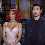 Simu Liu tries to keep the peace between Saweetie and Kyle Mooney before Saturday's SNL