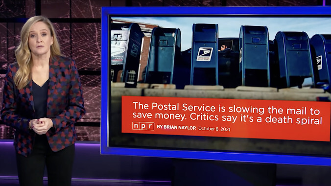 Sam Bee delivers the message that December 8 is the deadline to junk Postmaster Louis DeJoy