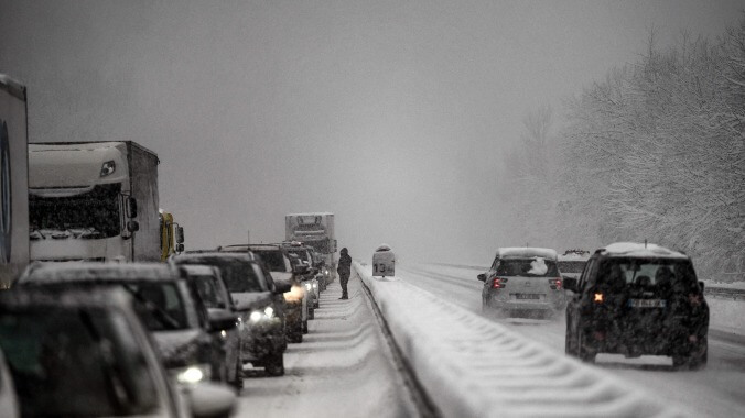 Americans stuck in climate-induced traffic hell like some kind of lousy metaphor for something