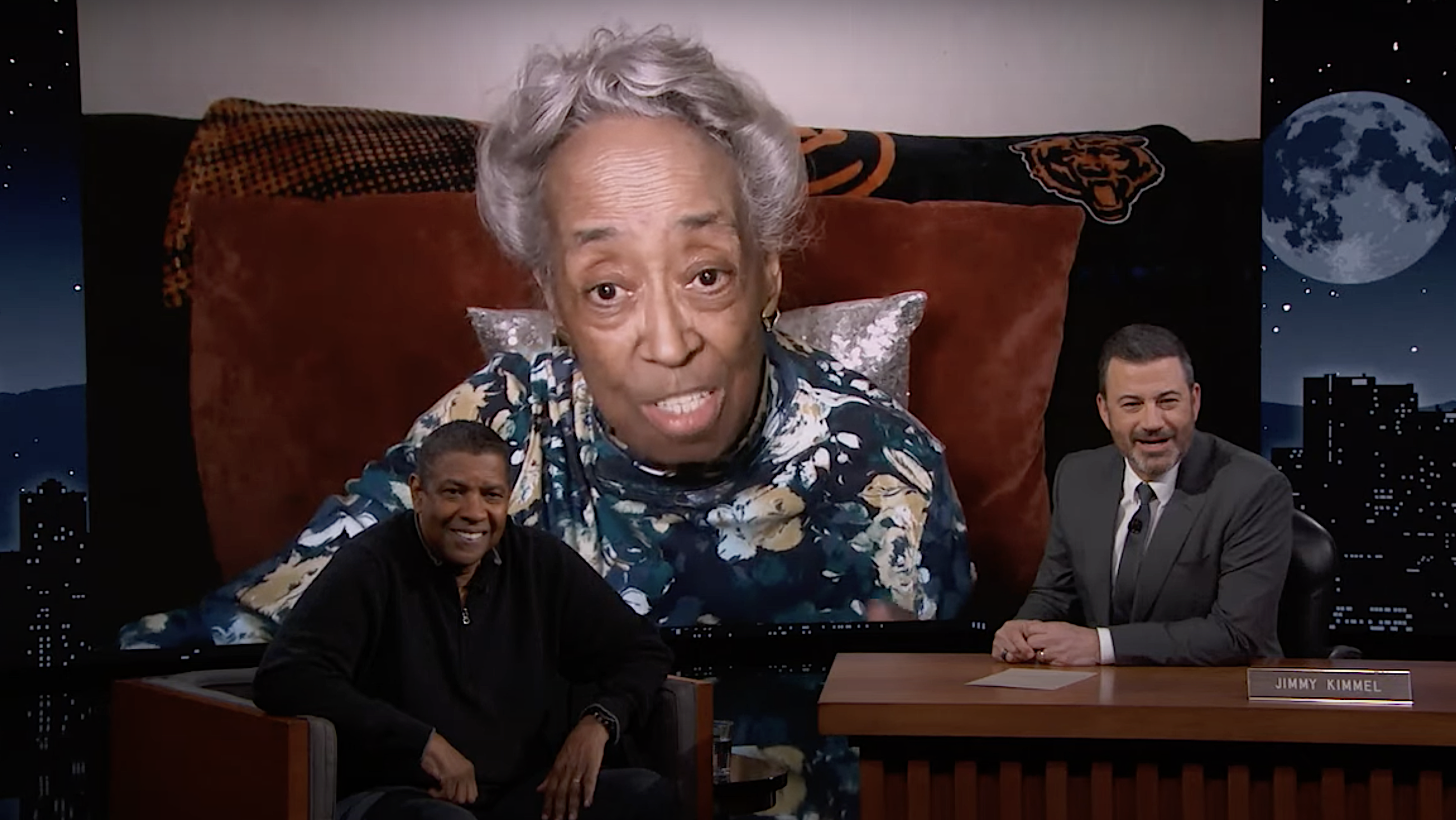 Denzel Washington is surprised by the 91-year-old grandmother from that viral Chicago video