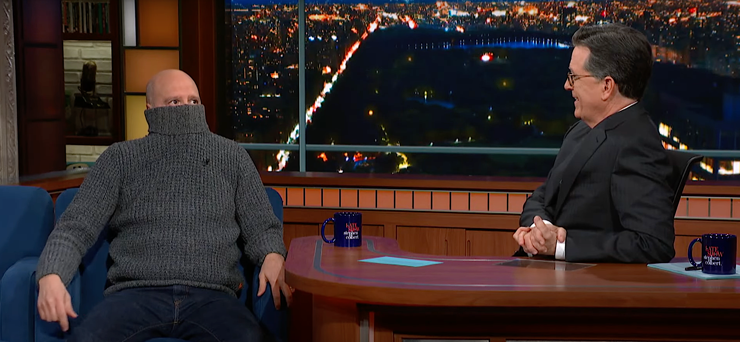 On The Late Show, David Cross eventually reveals he has a new comedy special coming out