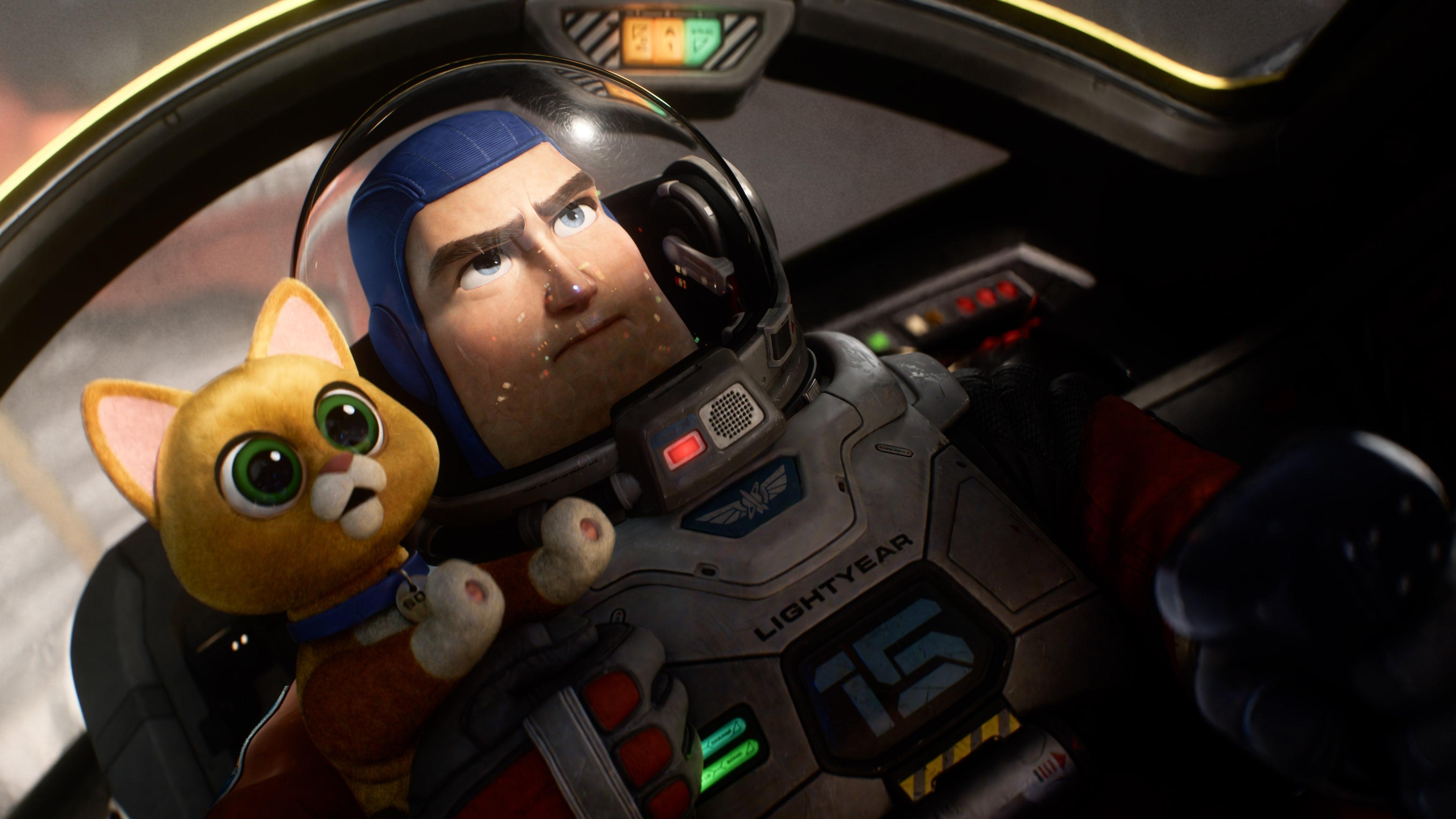 Chris Evans’ Buzz and his robot cat go on a space mission in the Lightyear trailer