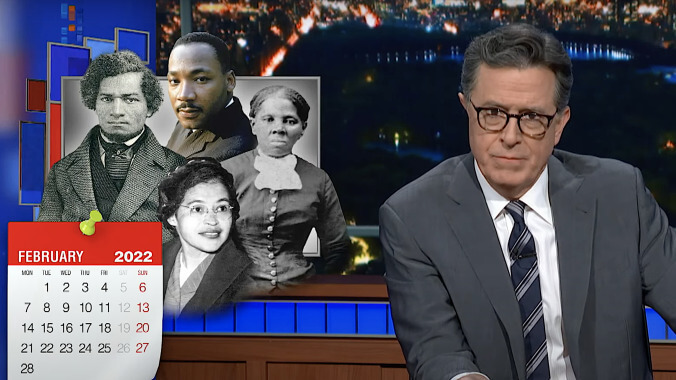 Stephen Colbert turns Republicans' current purge of Black history into a party game