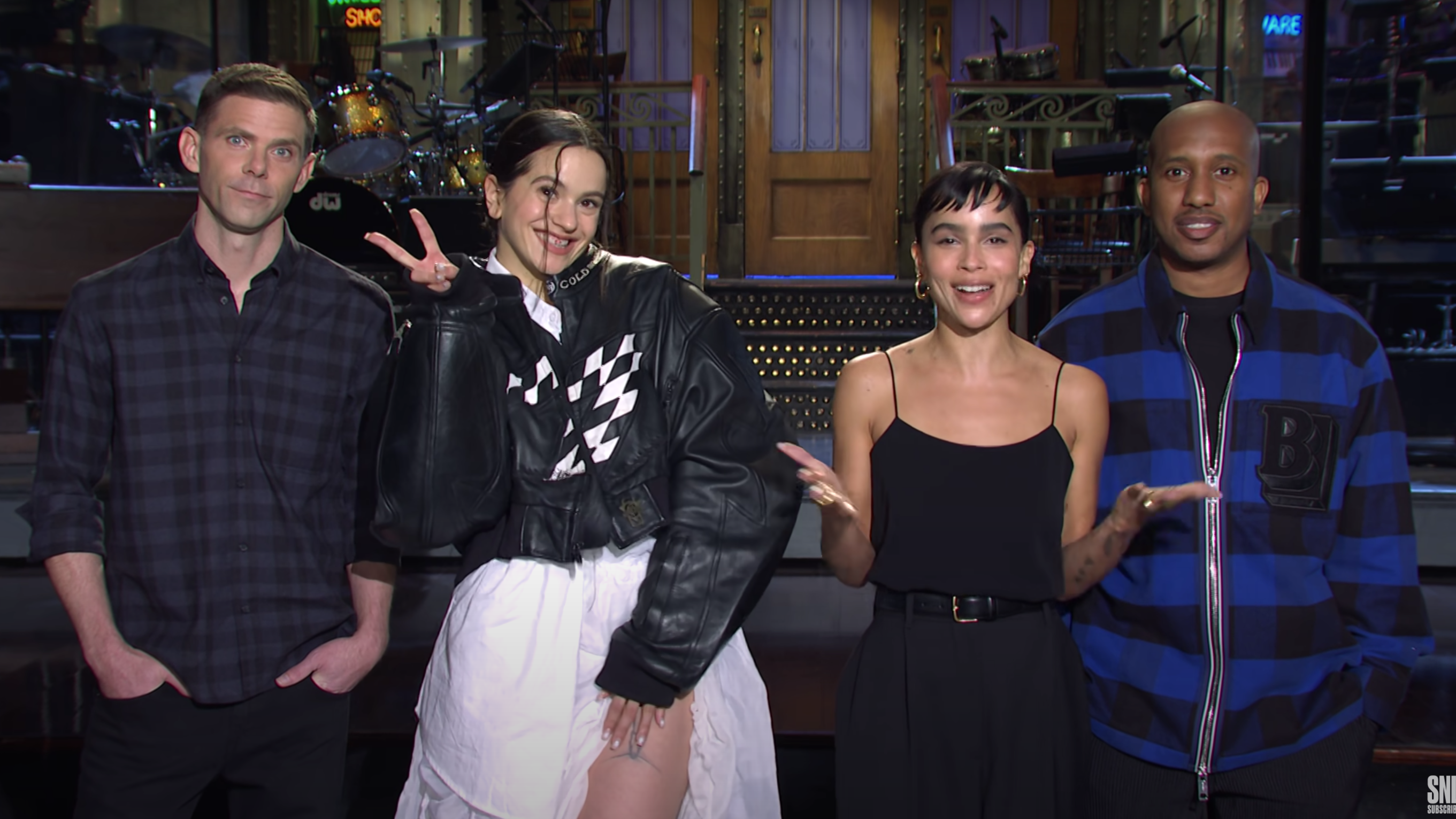 Zoë Kravitz, Rosalía joke about ditching Mikey Day and Chris Redd ahead of this week’s SNL