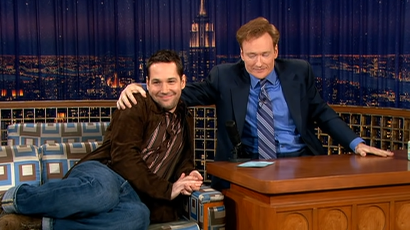 Guileless child Conan O’Brien let Paul Rudd play a clip “from his new Audible show” on his podcast