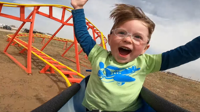 Guy builds entire backyard rollercoaster in attempt to satiate his three-year-old's need for speed