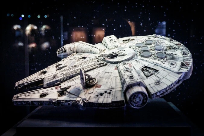 The Millennium Falcon is based on a stack of dirty dishes, says