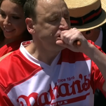 Star athlete Joey Chestnut overcomes injury, COVID, and protester to defend hot dog eating record