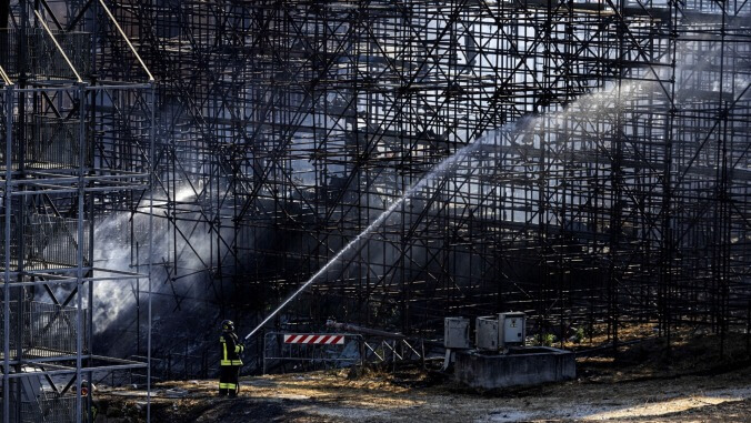 A fire at Italy's Cinecittà Studios destroyed part of a Renaissance Florence set