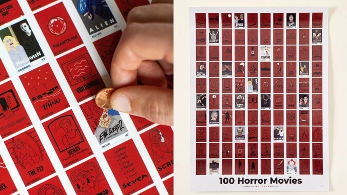 Horror movies scratch-off poster