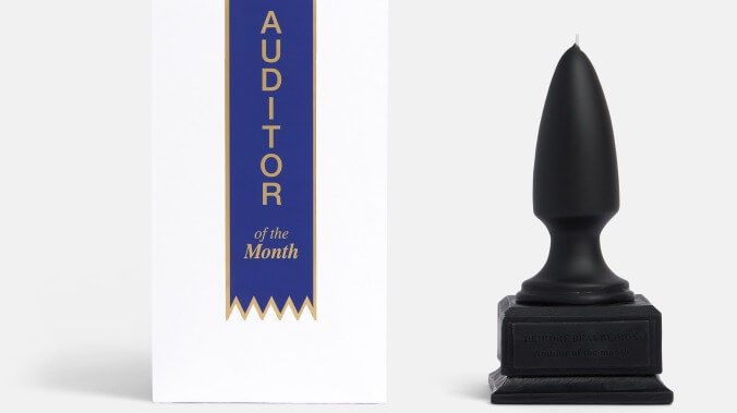 Everything Everywhere All At Once Auditor Of The Month trophy candle