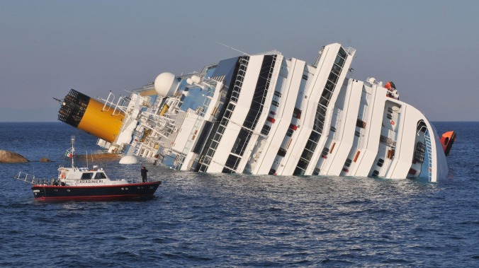 2012: The Costa Concordia flips over