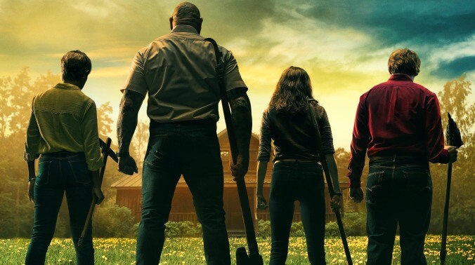 Bautista and the apocalypse come a-knockin' in the Knock At The Cabin trailer