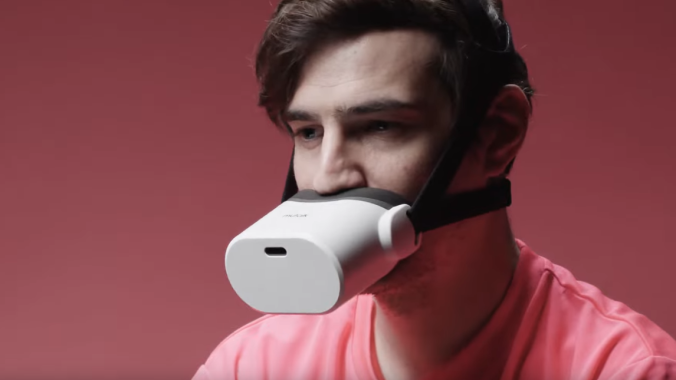 Shout your head off at virtual reality cartoons with a high-tech human muzzle