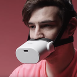 Shout your head off at virtual reality cartoons with a high-tech human muzzle