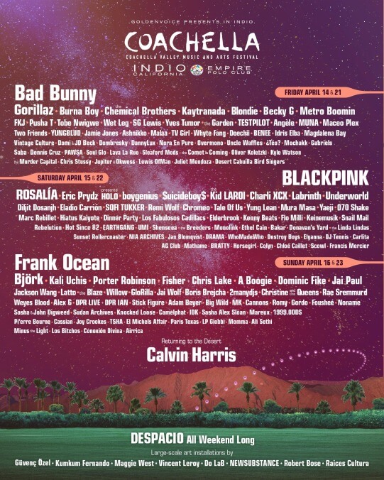 Coachella [April 14-16, April 21-23]