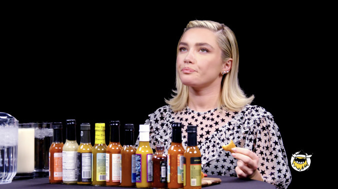 Yes, Florence Pugh talked about Hawkeye's Sriracha scene on Hot Ones