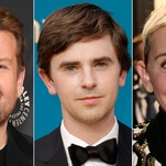 Which talk show host was Freddie Highmore hiding from in the broom closet?