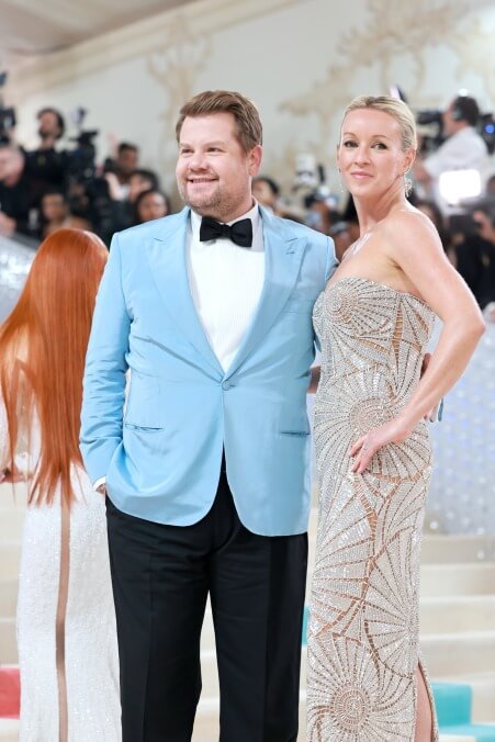 James Corden and Julia Carey