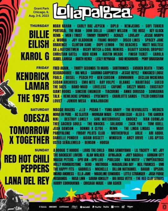 Lollapalooza festival (August 3-6)