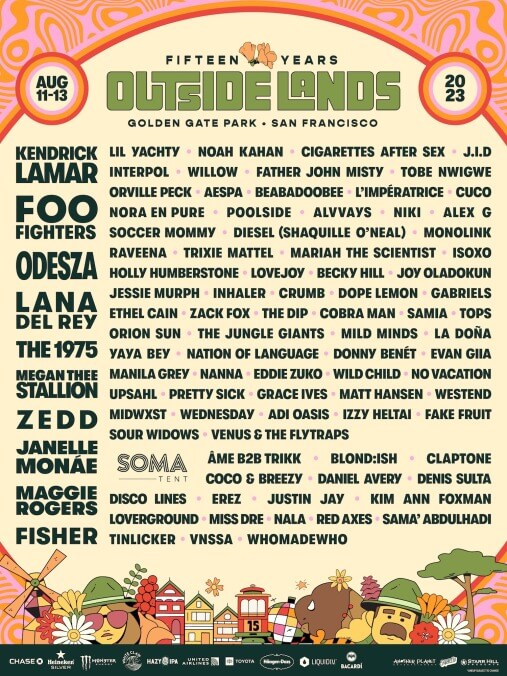 Outside Lands festival (August 11–13)