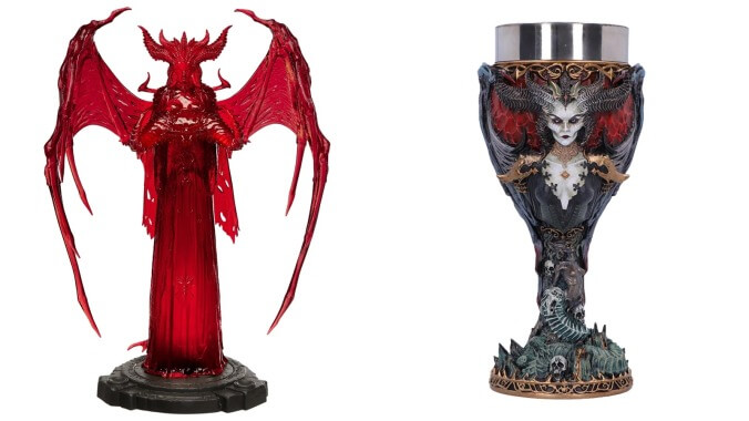 Diablo IV Red Lilith 12-inch statue and Lilith Goblet