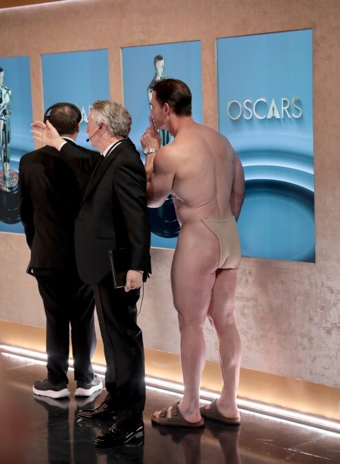 John Cena wore a “flesh-colored pocket” during the streaker gag at The Oscars… want to see it?