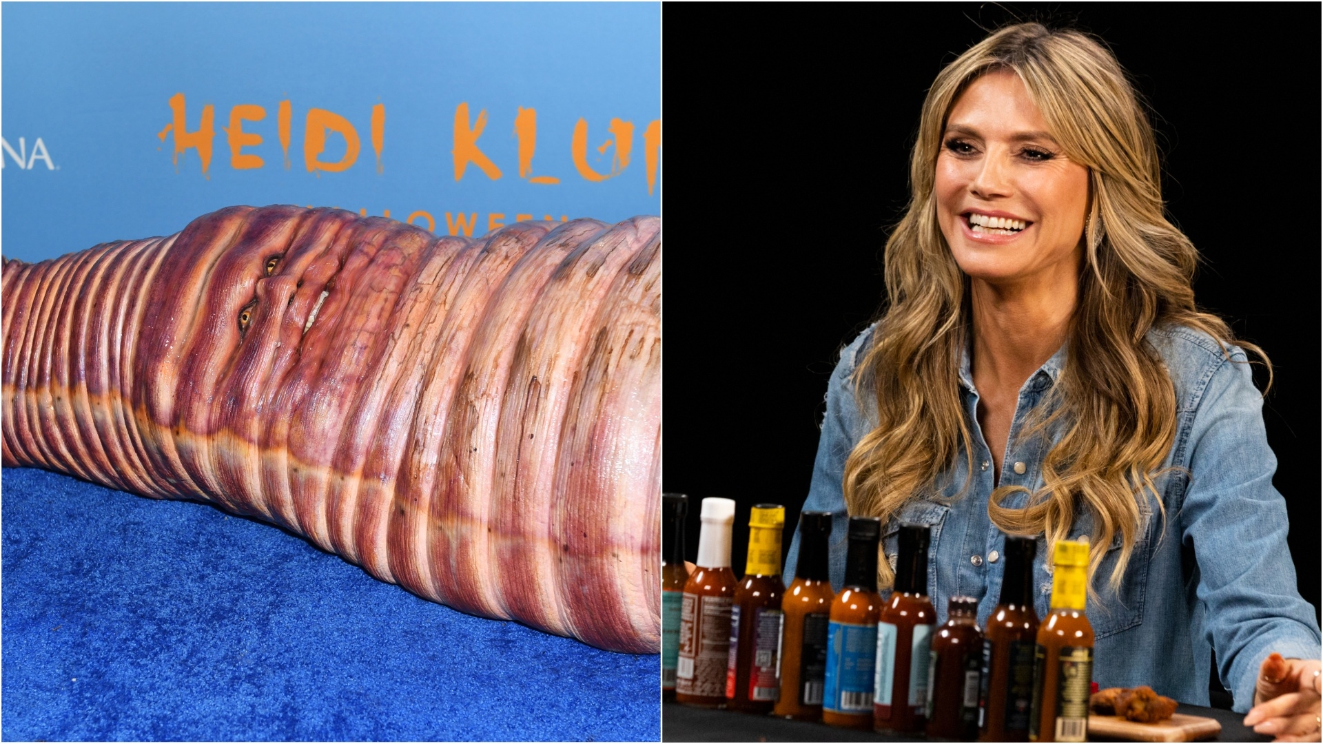 Heidi Klum on Hot Ones gives us exactly what we want: chat about her worm costume