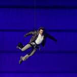 Tom Cruise closes Olympics the only way he knows how (by jumping off a building)