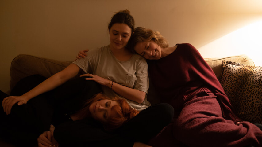 A soft, sentimental portrait of familial grief, His Three Daughters is carried by its stars