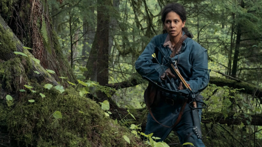 A riveting Halle Berry survives a post-apocalyptic cabin in the woods in Never Let Go