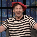 Andy Samberg hijacks Late Night With Seth Meyers for his leftover Olympics bit