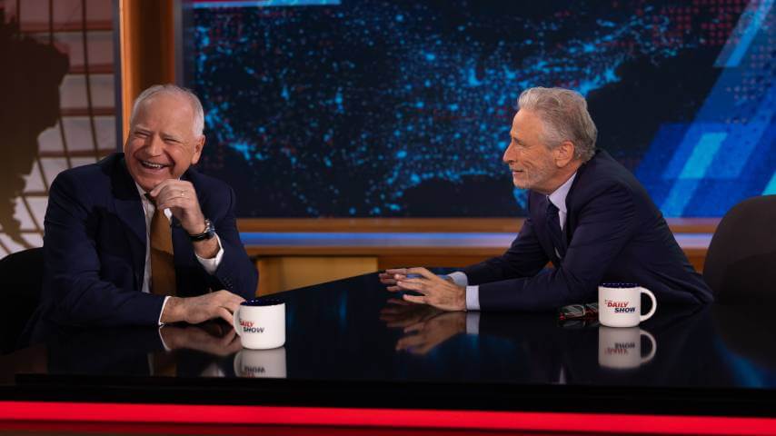 Jon Stewart gets Tim Walz to visit a non-swing state on The Daily Show