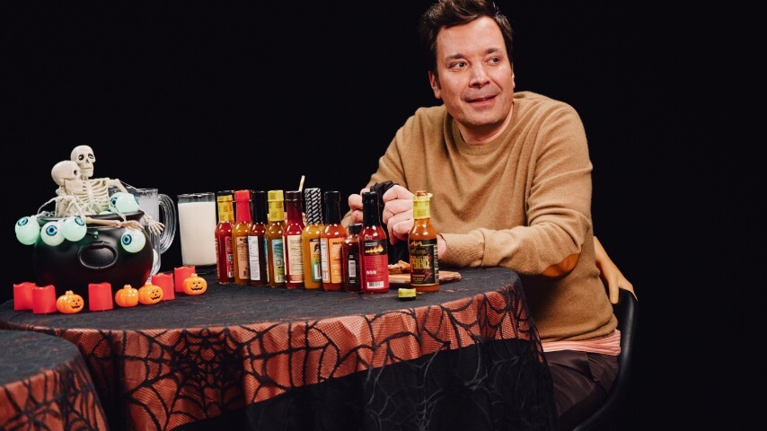 Jimmy Fallon owns his reputation for breaking while sweating through hot wings