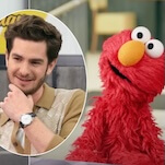 Elmo counsels Amelia Dimoldenberg about her Chicken Shop Date with Andrew Garfield