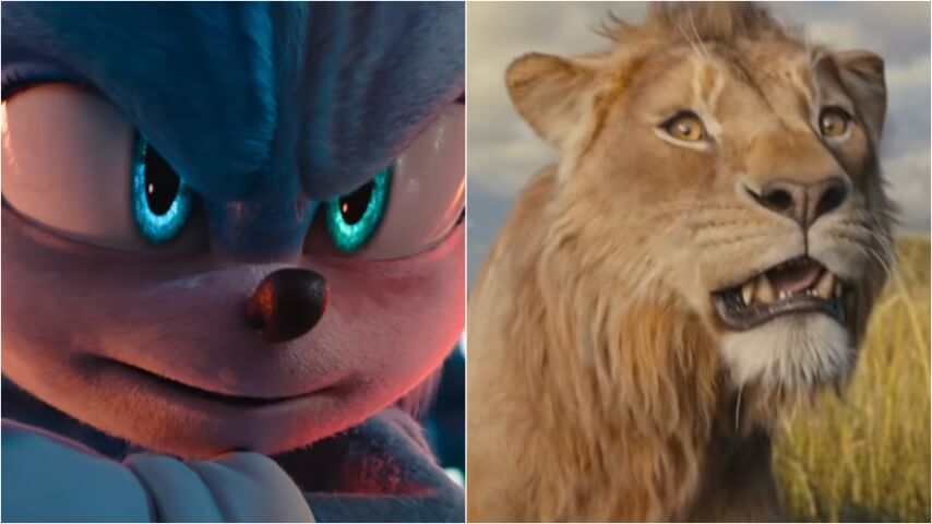 Sonic The Hedgehog runs circles around Mufasa