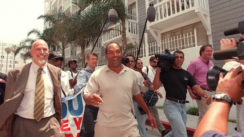 O.J. Simpson leaving court in Santa Monica in 1997 Photo: Frederick M. Brown/Getty Images