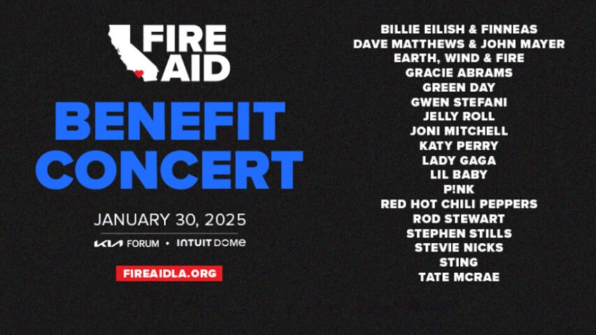 Billie Eilish, Lady Gaga, more big names to head up FireAid benefit concert