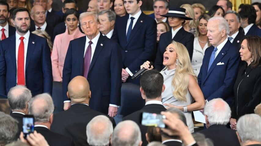 Jesus tries to take wheel during Carrie Underwood’s inauguration performance