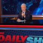 Jon Stewart and his bloody hand are done 