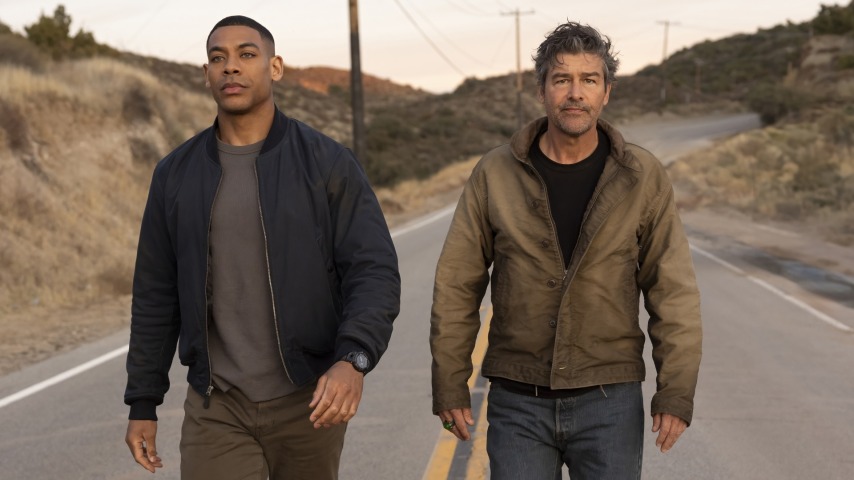 Aaron Pierre as John Stewart and Kyle Chandler as Hal Jordan in HBO's Lanterns. Photo: John P. Johnson/HBO