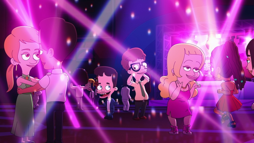 Big Mouth S8 (L to R) Nick Kroll as Nick Birch, John Mulaney as Andrew Glouberman, and Nick Kroll as Lola Skumpy in Big Mouth S8. Cr. Courtesy of Netflix © 2025 - big mouth first look images