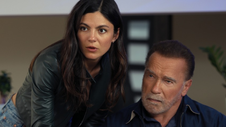 monica barbaro and anrold Schwarzenegger in fubar season two first look