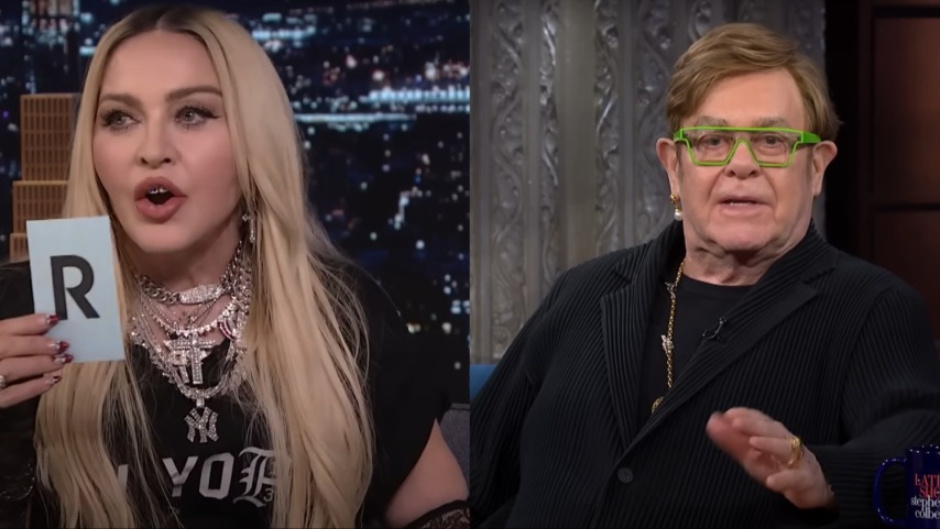 Madonna and Elton John on late night shows