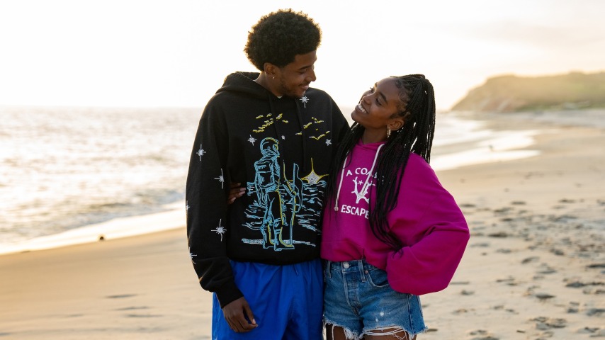 FOREVER. (L to R) Michael Cooper Jr. as Justin Edwards and Lovie Simone as Keisha Clark in Episode 105 of Forever. Cr. Elizabeth Morris/Netflix © 2024 (forever trailer)