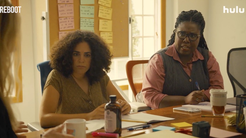 tv writers room in hulu's reboot screenshot