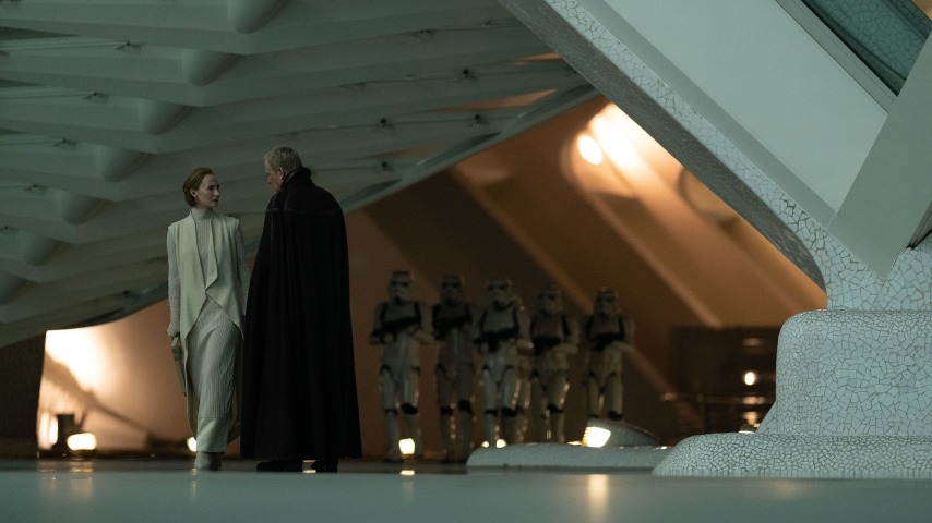 Genevieve O'Reilly and Stellan Skarsgard in Andor, Photo: Lucasfilm