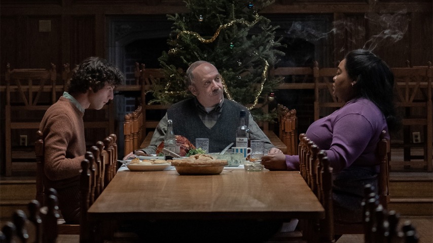 dominic sessa, paul giamatti and da'vine joy randolph in the holdovers