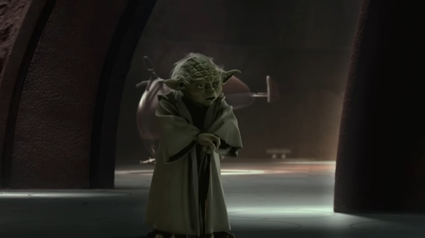 George Lucas says Yoda talks like that so 