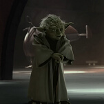 George Lucas says Yoda talks like that so 